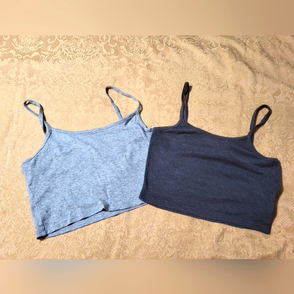 H&M Divided 2 crop gray spaghetti strap tops women's S #1564 - Picture 1 of 3